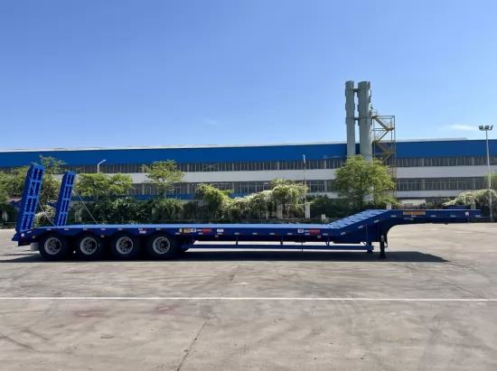 4 axles lowbed semi trailer